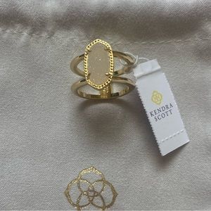NWT Kendra Scott Elyse ring size 8 in gold/iridescent drusy